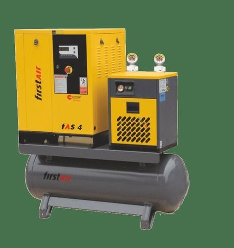 Yellow 15 Hp Tank Mounted Screw Air Compressor