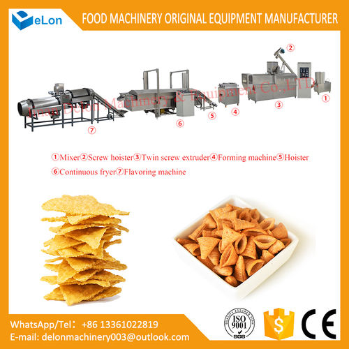 Automatic Fried Corn Doritos Bugle Chips Snacks Food Making Machines Capacity: 100~150 Kg/Hr