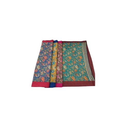 Printed Jute Silk Saree - Color: Multi Color