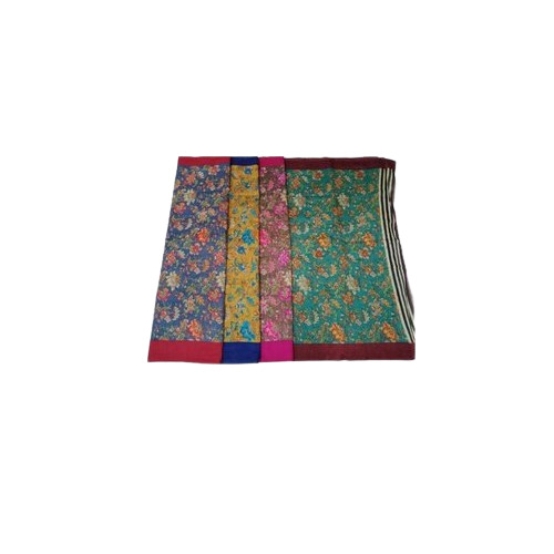 Printed Munga Silk Saree - Color: Multi Color