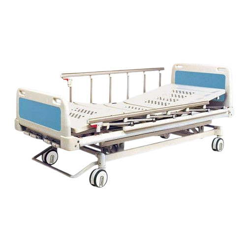 Mild Steel ICU Bed - 6-8 Feet Length, 5 Inch Diameter, Height Adjustable 3-4 Feet | Foldable, New, Manual Power Source, White Metal Finish