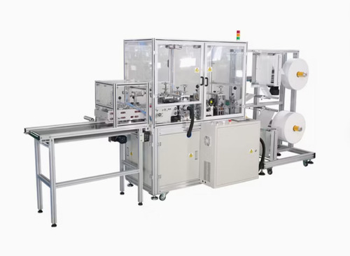 Fully Automatic Plane Ear-Band Nonwoven Disposable Face Mask Making Machine - Color: White