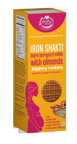 Biscuit Early Foods-Organic Bajra & Barnyard Millet Cookies With Almonds 150G - Prenatal