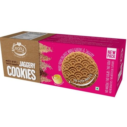 Round Early Foods-Organic Multi-Grain/Sattu Mavu Jaggery Cookies 150G - Healthy Kids Snack