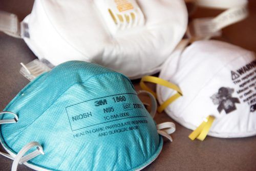 White N95 Respirators And Surgical Masks