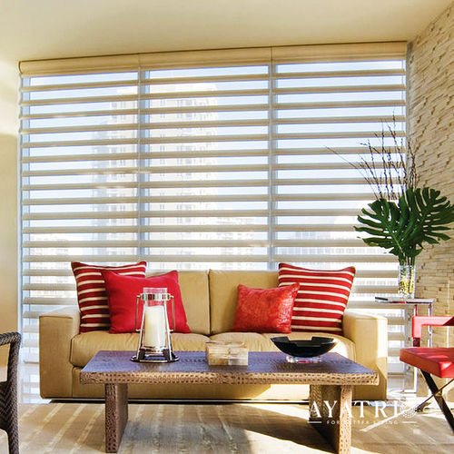 Elegant Horizontal Zebra Blinds Design: Modern