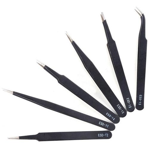 Straight Anti Static Stainless Steel Tweezers