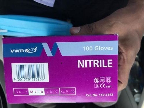 Non Sterile Nitrile Gloves - Powder-Free, Textured Finish, Highly Comfortable for Sensitive Skin | Waterproof, Full Finger, Knit Wrist, Blue Color