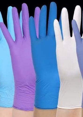 Various Colors Are Available Plain Latex Examination Gloves