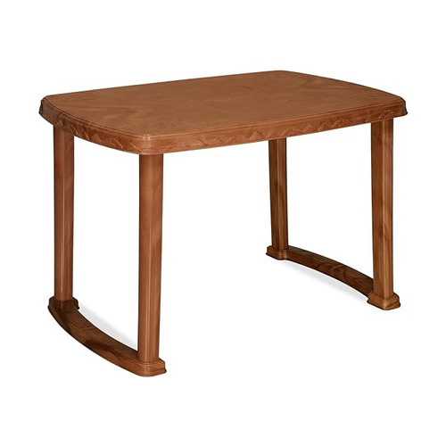 Moulded Plastic Dining Table - 1155x730x725 mm , Lightweight, Portable, Easy to Clean, Durable, Modern Brown Design