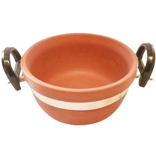 Plastic Handle Clay Cooking Kadai - Metal Type: Copper