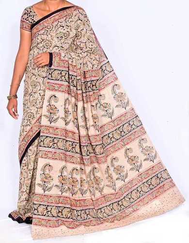 Multi-Color Silk Cotton Kalamkari Saree