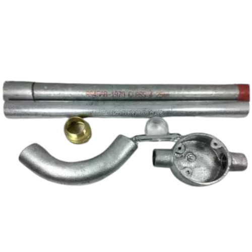 GI Rigid Electrical Conduit IS 9537 Part 1 - Low Carbon Steel White Color | Lightweight Rust Proof Fire Resistant Durable in Nature