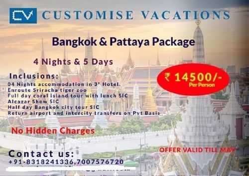 Bangkok And Pattaya Tour Package Services By Customise Vacations