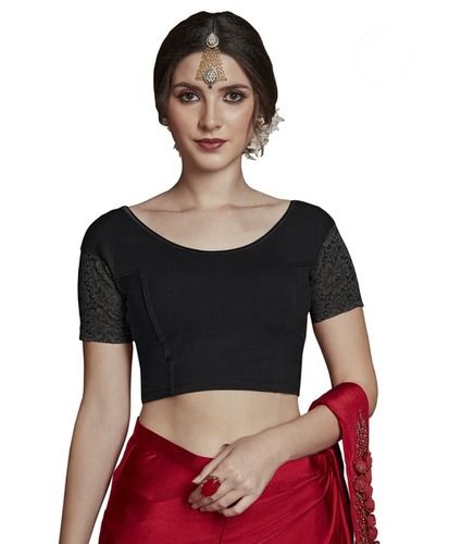 Ready Made Half Net Sleeve Saree Blouse Bust Size: 32-36 Inch (In)