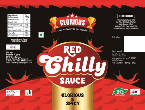 Spicy Red Chilly Sauce Grade: Food