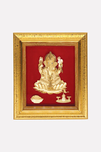 24K Gold Leaf Ganesha Picture Frame