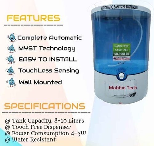 White And Blue Automatic Hand Sanitizer Dispenser Machine 8 Lit.