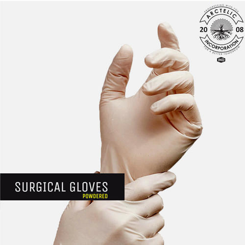 White Sterile And Non Sterile Full Finger Powdered Latex Surgical Gloves