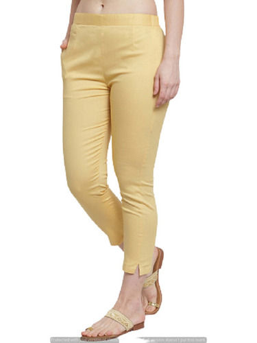 Various Colors Are Available Beige Slim Solid Women Trousers