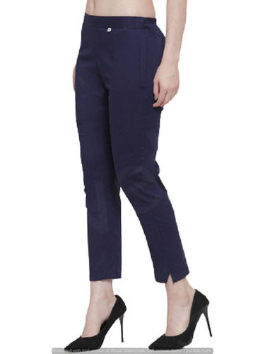 Blue Shade Cotton Mens Slim Fit Trousers Size 3036