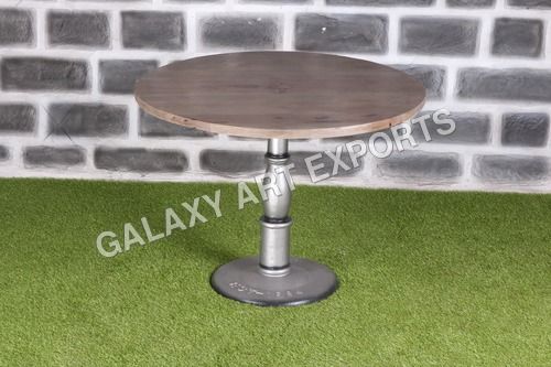 Mango Wood Top Cast Iron Base Dining Table