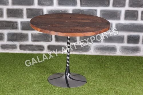 Reclaimed Wood Top Cast Iron Base Dining Table
