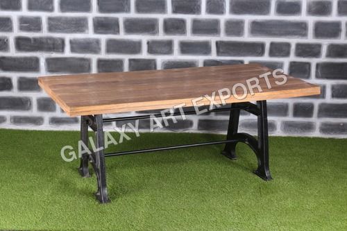 Mango Wood Top with Trestle Legs Iron Base Kids Dining Table