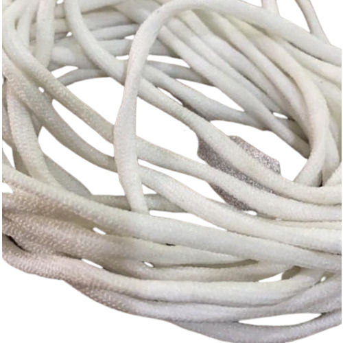 Plain White Colour Round Knitted Elastic With 3Mm Of Thickness Length: 1400  Meter (M)