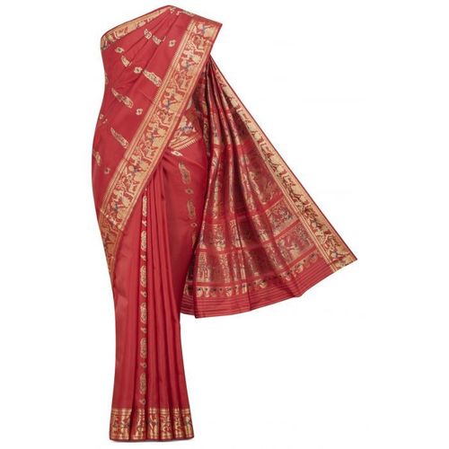 Purple Pure Silk Zari Minakari Work Saree