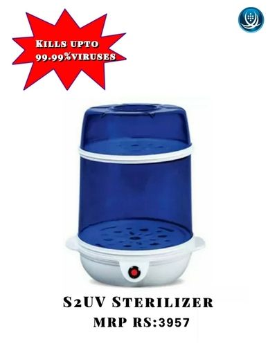 S2Uv Sterilizer With Dual Uv Tubes Sterilization Time: 3 Minutes