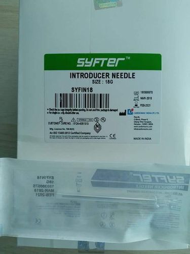 Syfter Introducer Needle 18g Use: Hospitals