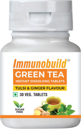 Immunobuild Green Tea Tablets (Tulsi And Ginger Flavor) Grade: A