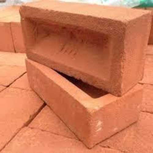 Red Clay Diamond Brick - 4 Inch Solid Handmade Rectangular Clay Bricks | Ideal for Partition and Side Walls, Water Absorbent