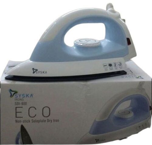 Dry Iron - Plastic Body, Sky Color | 750W Power, Temperature Control, Safety Auto Off