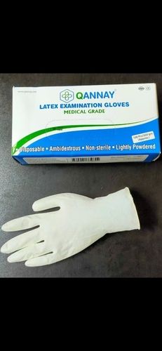 White Medical Grade Latex Examination Gloves