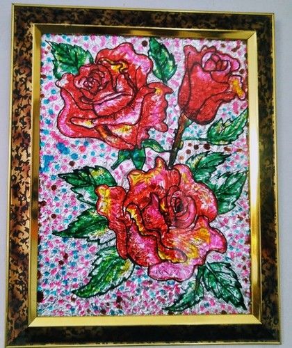 Multicolor Flower Painting With Frame