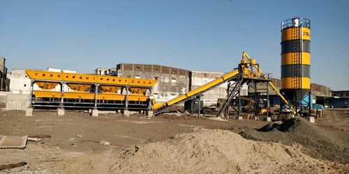 Blue Stationary Concrete Batching Plant