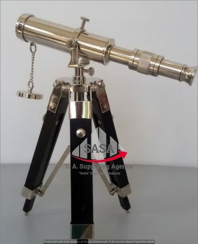सासा मैरीटाइम डेकोर एंटीक विंटेज नॉटिकल ब्रास टेलीस्कोप मैग्निफिकेशन: 10X ट्राइपॉड मैक्स
