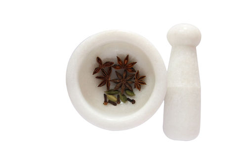 White Mortar Pestle Set Size: 2.5