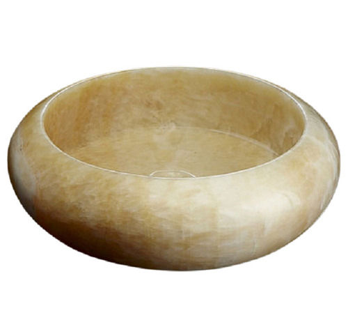 Crack Proof Round Onyx Polished Marble Basin