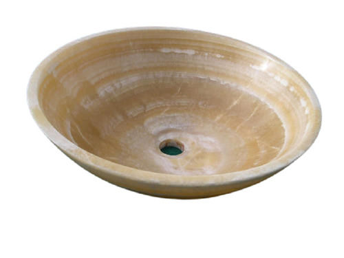 Brown And White Marble Onyx Marble Bowls For Bathroom