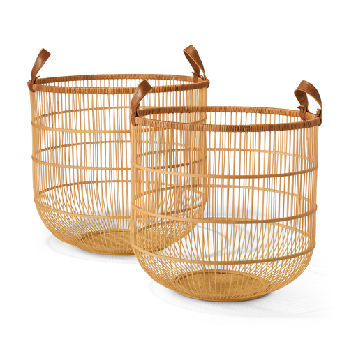 Bamboo Laundry Storage Baskets