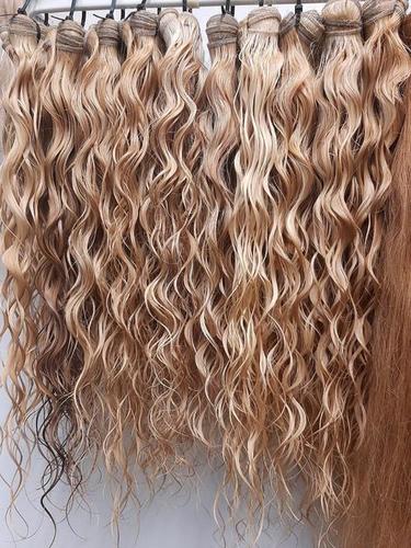 Blonde Curly Human Hair