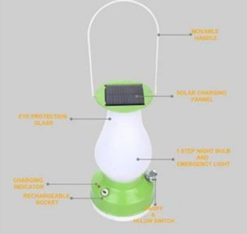 Green Portable Solar Power Lamp