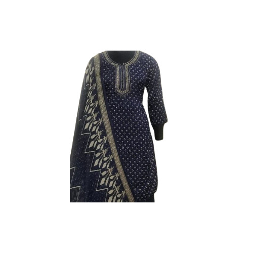 Ladies Designer Black Salwar Suit - Very Good Quality, Size 42-52 Inch | Chiffon, Georgette, Silk, Anti-Wrinkle, Breathable, Full Sleeves, Embroidered, Printed, Party and Wedding Wear