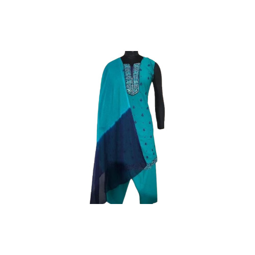 Ladies Blue Salwar Suit D. No. 2417 - Decoration Material: Laces