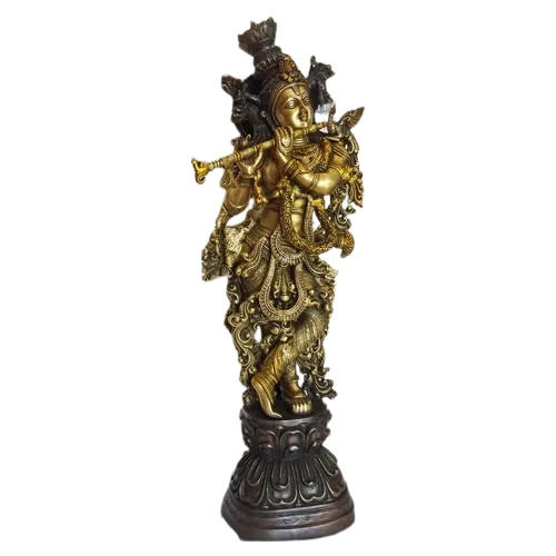 Brass Lord Krishna Statue - Height: 30 Inch (in)