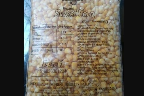 Organic Frozen Sweet Corn Shelf Life: 18 Months