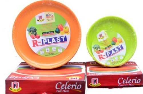 Green Plastic Full And Quarter Plates And Bowl Set